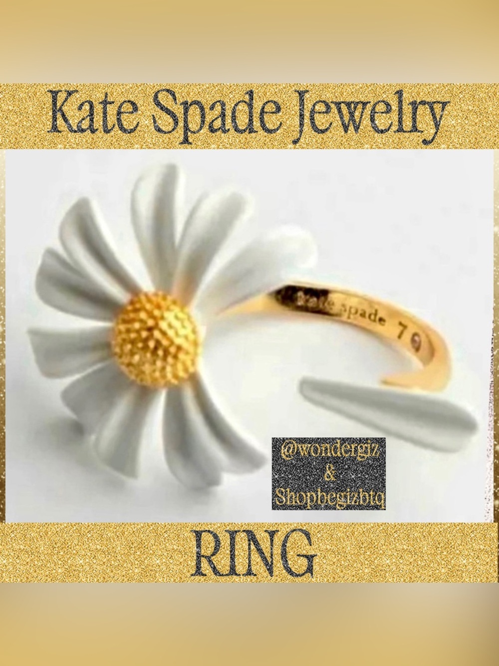 Kate Soade Authentic Into the bloom Ring Size 7